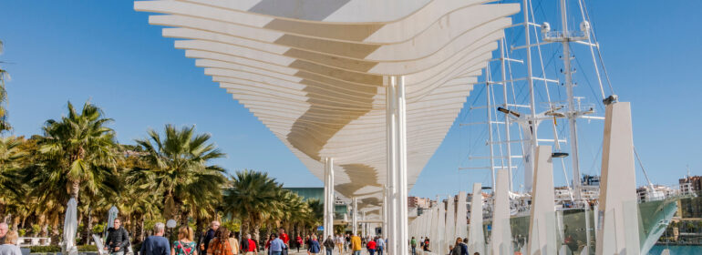 Malaga/,Spain,,November,9,,2019.,Modern,Boulevard,In,Port,Of